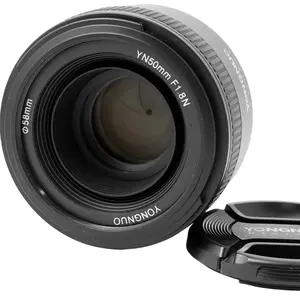 YongNuo Lensa Nikon 50mm f/1.8 Fix untuk DSLR Nikon F-mount, Aperture f/1.8-16, Multi-Coated, AF/MF, 45cm Fokus Minimum, 58mm Filter - Camera, Metal