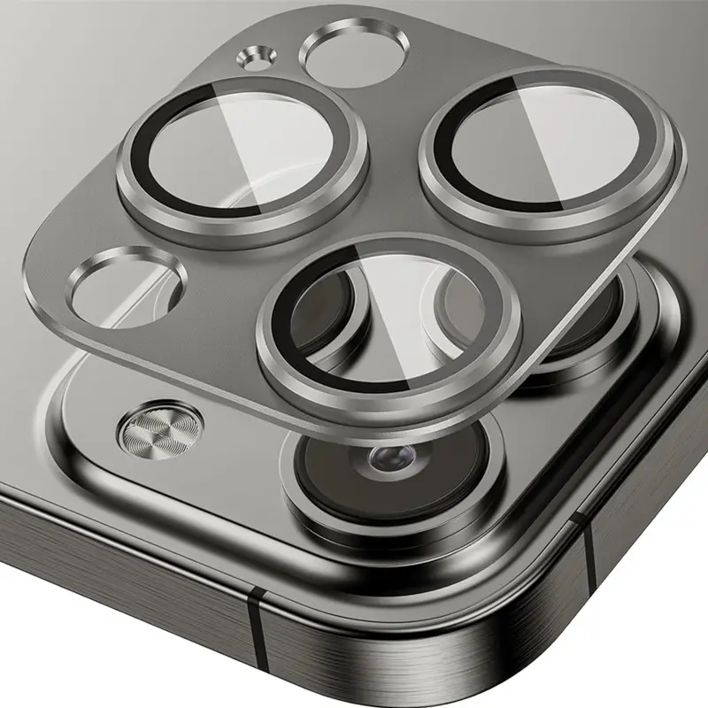 Ống kính máy ảnh kim loại nhôm 3D, Bảo vệ kính cường lực cho IPhone 15, 14, 13 Pro Max, 12 Mini Plus, 14Pro, 15Pro, i15, nắp Màng Bảo Vệ Ống Kính