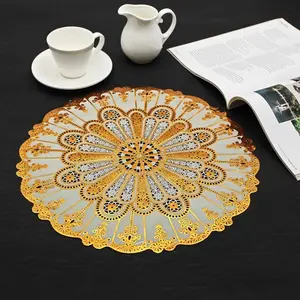 Alas Gelas Piring Tatakan Piring Gelas Cangkir Taplak Bulat TP-1111 Kotak Bundar Diameter 10cm-30cm PVC Berkualitas Tinggi Tahan Lama & Mudah Dicuci Cocok untuk Reuni Keluarga Pesta Perayaan