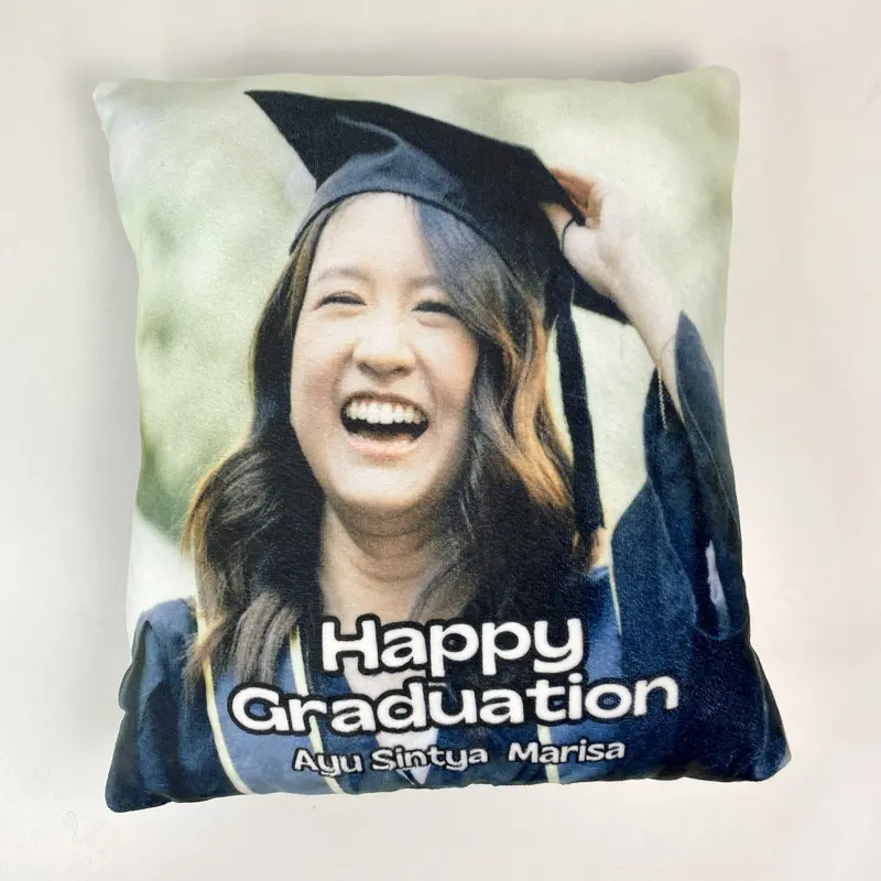 Bantal Custom Foto  Pillow Kado Graduation Wisuda 40cm Kain Lembut 6