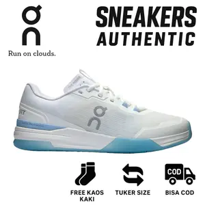SEPATU TENIS PADEL ON ROGER ADVANTAGE PRO WHITE CHAMBRAY