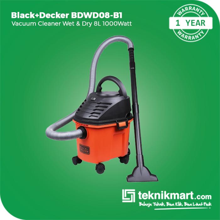 Gambar Black+Decker Vacuum Cleaner Wet & Dry 1000 Watt 8 Liter BDWD08-B1 dari Teknikmart Kota Administrasi Jakarta Barat Tokopedia
