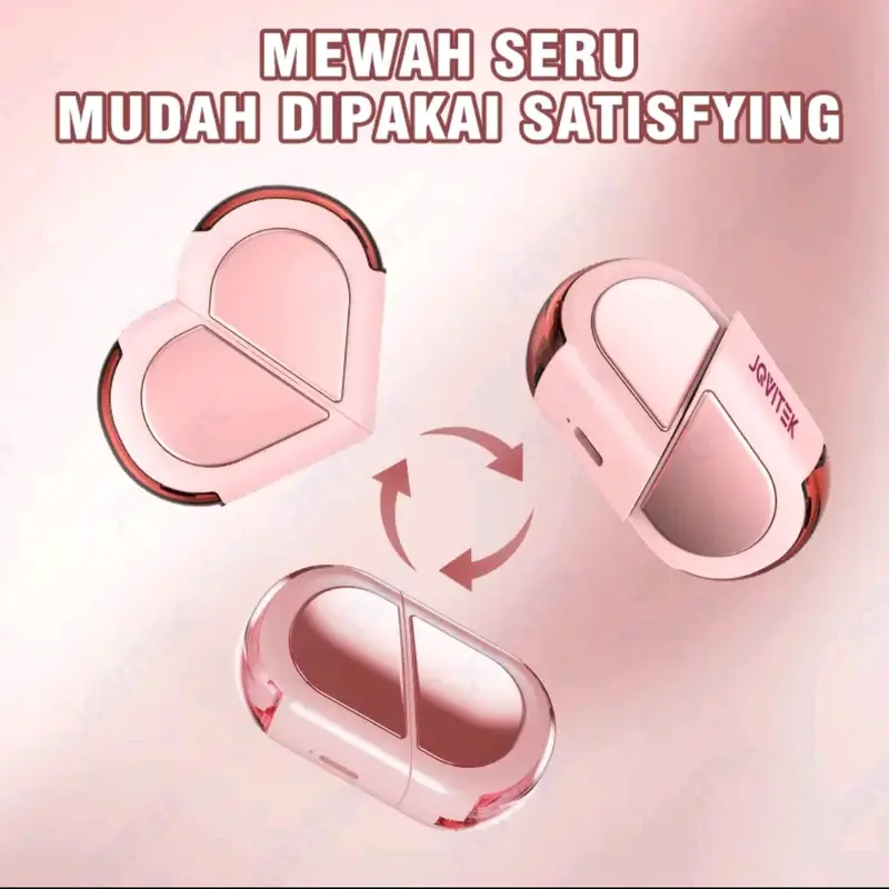 New Design Two Ways Model Earphone Headset Bluetooth Ep39 Loves Heart Pink Touch Control Hi-Fi Sound Headphone 6