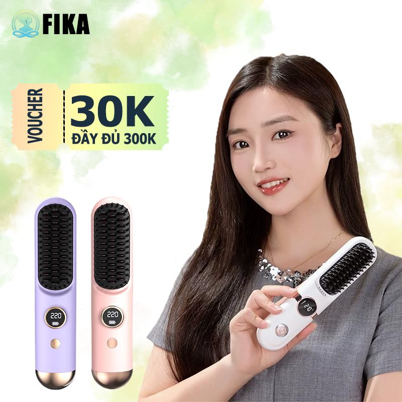 【FIKA Lược Điện Chải Tóc Không Dây Ion Âm, 9 Mức Điều Chỉnh Làm Thẳng 1 Giây
