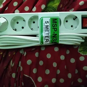 Stop Kontak kabel Terminal Colokan 3 4 5 Lubang Panjang Kabel 1,5M 3M 5M 10M Kuningan SNI Saklar