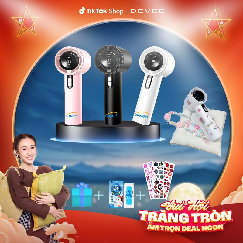 Ưu đãi độc quyền Qiangts Quạt tốc độ cao Cầm Tay USB Mini Hàng mới về năm 2025 với 199bánh răng tốc độ Màn hình kỹ thuật số Có Thể Sạc Lại 3000mAh Động cơ không chổi than Hỗ trợ cả ngoài trời và trong nhà BẢO HÀNH 6 THÁNG - 1 ĐỔI 1