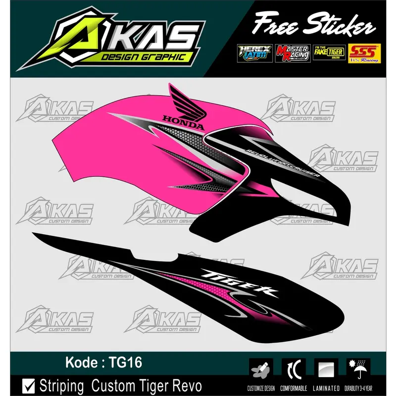Striping Tiger Variasi PnP Tangki Pink 1