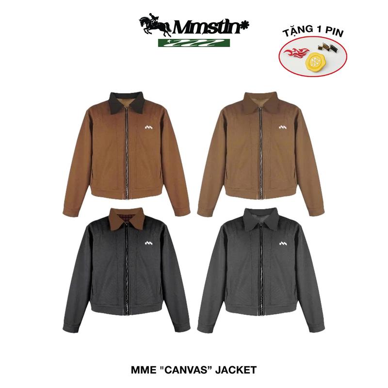 Áo khoác MMESTLINE Canvas ép nỉ THÊU LOGO MME JACKET CANVAS vải bố dày form Boxy 1