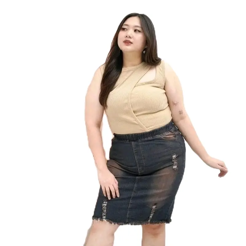 Rok jeans pendek rawis// rok jeans pendek wanita//rok jeans mini rawis//rok jeans sobek// rok jeans viral // rok jeans wanita pendek rawis COD //rok jeans mini denim premium jumbo 31-44