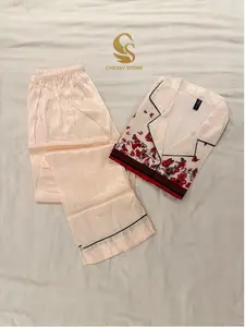 Chessy Store Baju Tidur Wanita Piyama Snow Silk Premium Adem Butterfly Bahan Premium Desain Elegan Cocok Sehari-hari