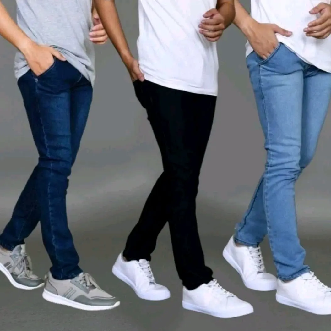 Celana Jeans Pria Bahan Stretch Melar Pensil Slimfit Cowok Skinny Denim Panjang Soft Nyaman Tebal