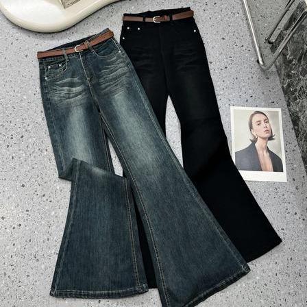 Quần Jean Loe Ống Rộng QC Kèm Thắt Lưng Nâu - Q8574