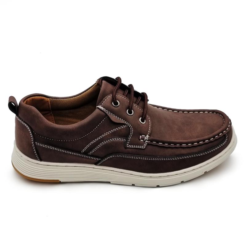 POLO HILL Men White Sole Contrast Stitch Lace Up Shoes PMSL-MS454 3
