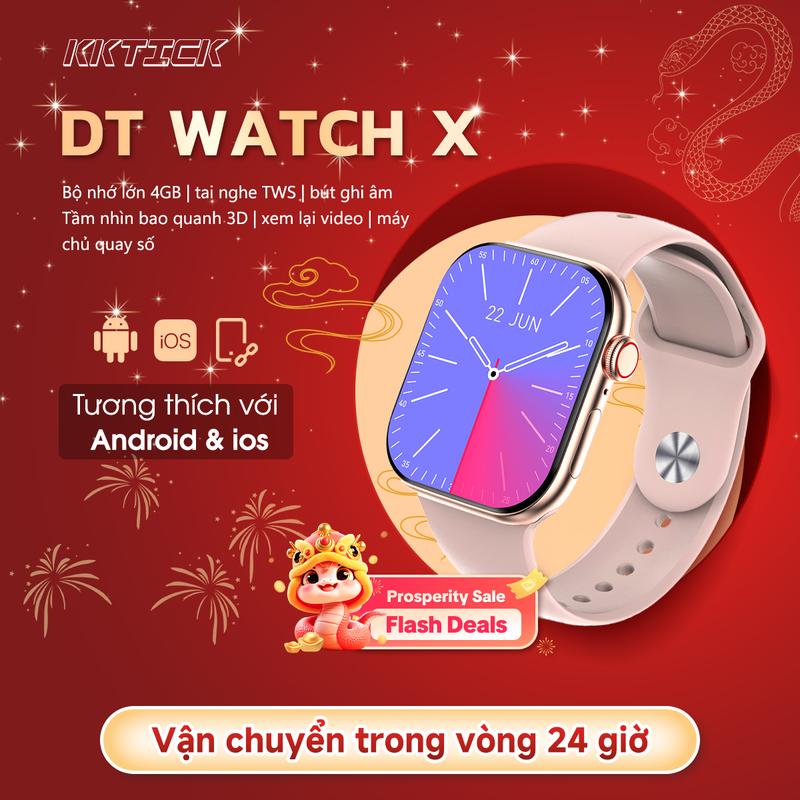 【KKTICK WATCH X】Đồng Hồ Thông Minh Nam Nữ Đồng Hồ Thể Thao Màn Hình Cảm Ứng HD 2.06 Inch Trả Lời / Gọi Điện Nghe Nhạc Bluetooth Theo Máy Tính Theo Máy Đo Huyết Áp Nhịp Tim / Huyết Áp Đồng Hồ Bấm Giờ,Dung lượng pin 240mAh Smartwatch Titan