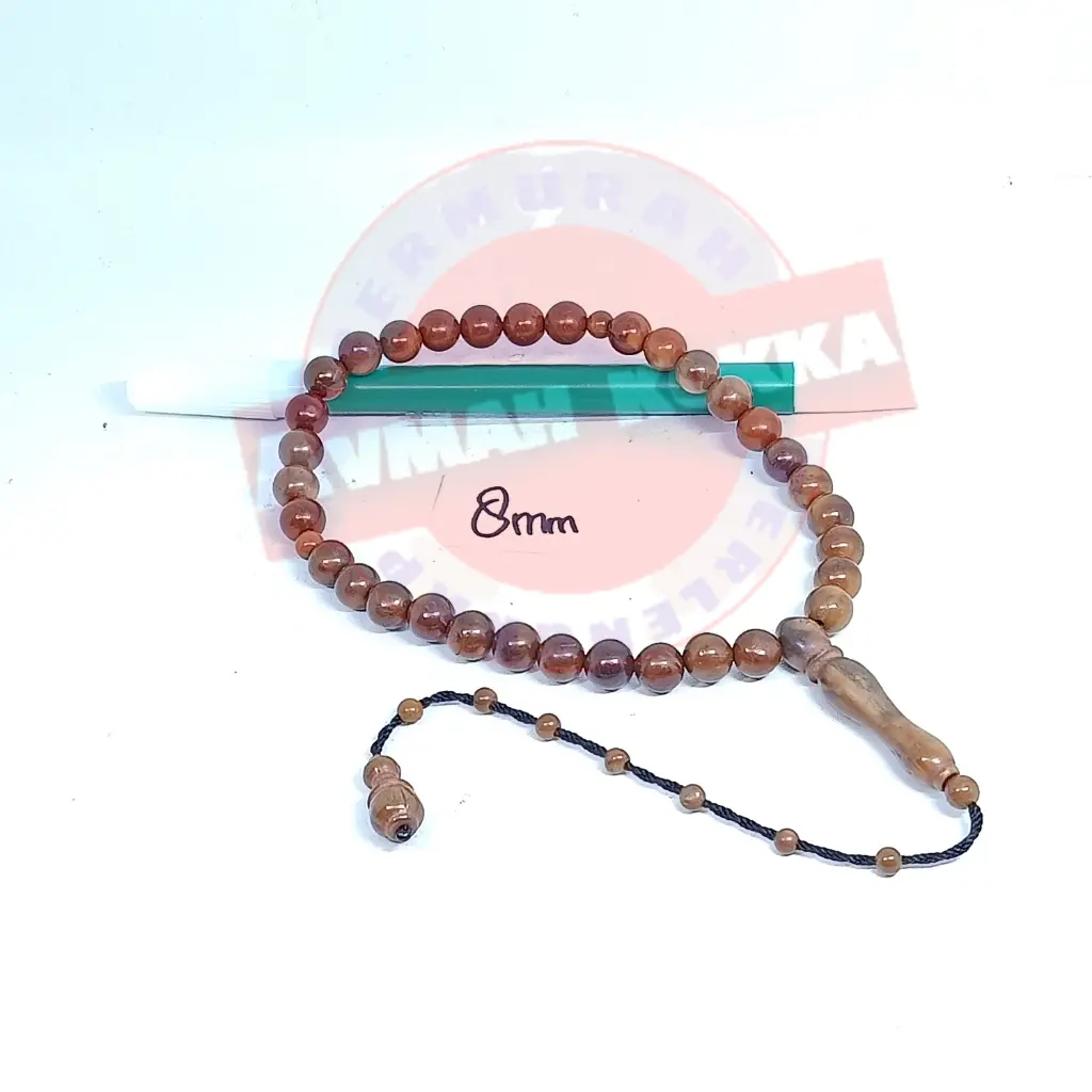 TASBIH kokka ASLI 33 BULAT POLOS 8mm ckt kaukah kaokah fukakah kokah