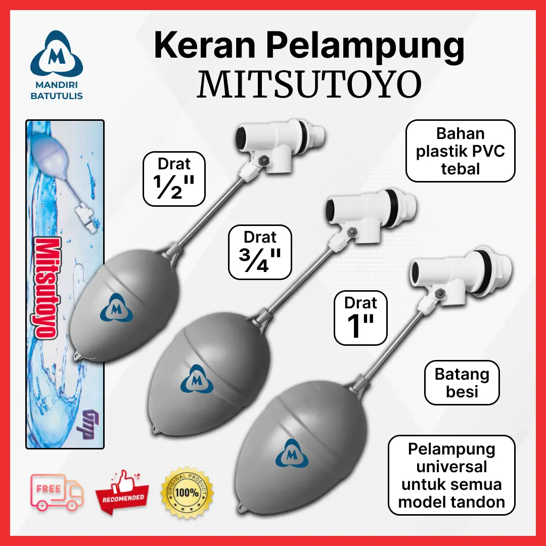 Kran Air Pelampung Otomatis Keran Plampung Tandon Toren 1/2" 3/4" 1"