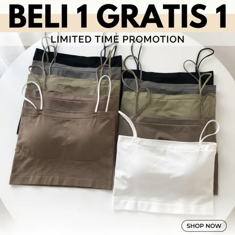 [DSK] BR513  BELI 1 GRATIS 1 Tanktop Bra Bahan Halus Atasan Wanita Model Kemben Polos Cewek Crop Rompi Katun Panjang Putih Casual Santai Dewasa