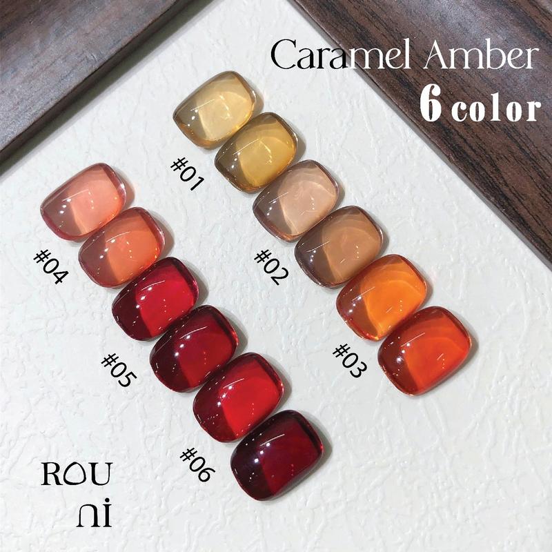  ROUni sơn gel màu hổ phách 2025 màu sắc thời thượng cho mùa thu đông màu caramel trong suốt dành riêng cho tiệm nail 