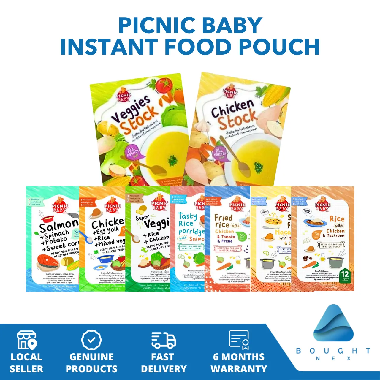 Picnic Baby Food Pouch Porridge Soup Chicken Stock Instant Meal Halal Convenient Delicious Nutritious Meal Healthy Child Puree