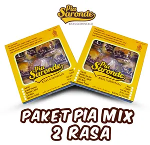 Pia Saronde Paket Pia Mix 2 Rasa Keju, Coklat, Kacang HIjau Pandan, Kulit Renyah Isian Lembut