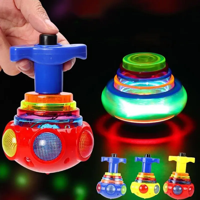 Light-emitting gyroscope toy light laser rotation top toy children flash music toy launcher gift,Plastik fall-resistant and crash-resistant,children's interactive toy competition toys,toy gift for Kids Lampu Mainan Anak Hadiah 0