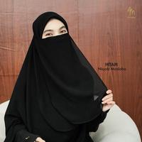 Gambar Maslaha Niqab Tali 2 Layer Hitam Cadar Babydoll Anti Sakit di Hidung Muslimah | Polos Tanpa Jahitan DIbawah Mata - Hitam dari Maslahaniqab Kab. Bandung 1 Tokopedia
