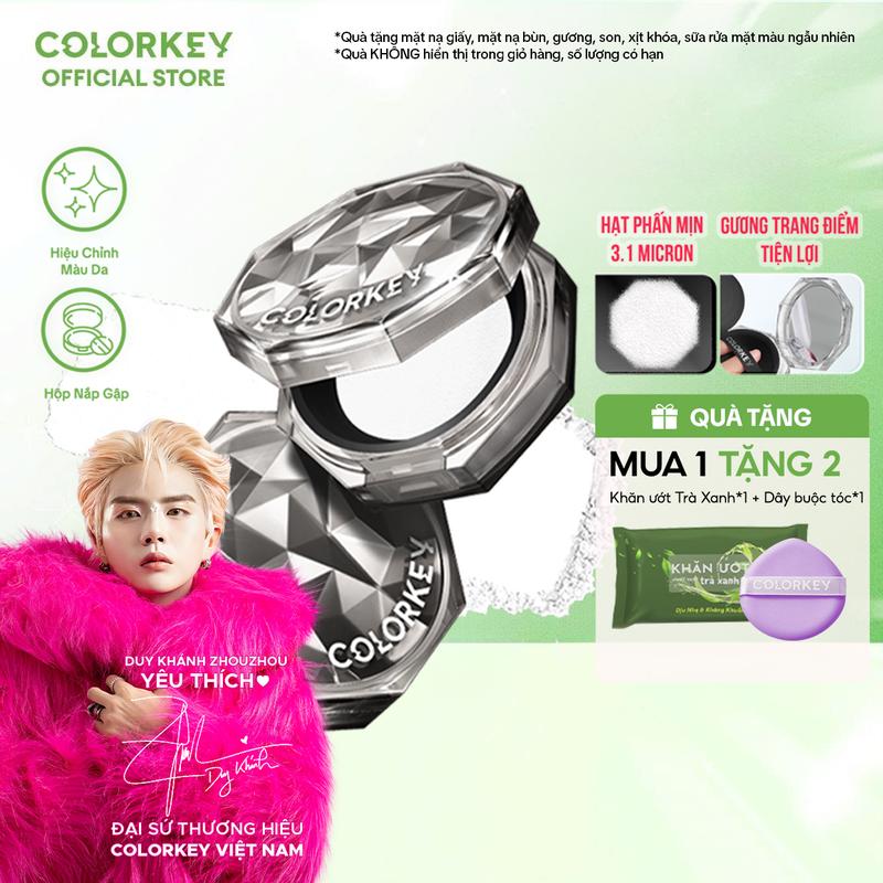  Phấn Phủ Dạng Bột COLORKEY Siêu Mịn Giúp Lớp Trang Điểm Tự Nhiên 8g 