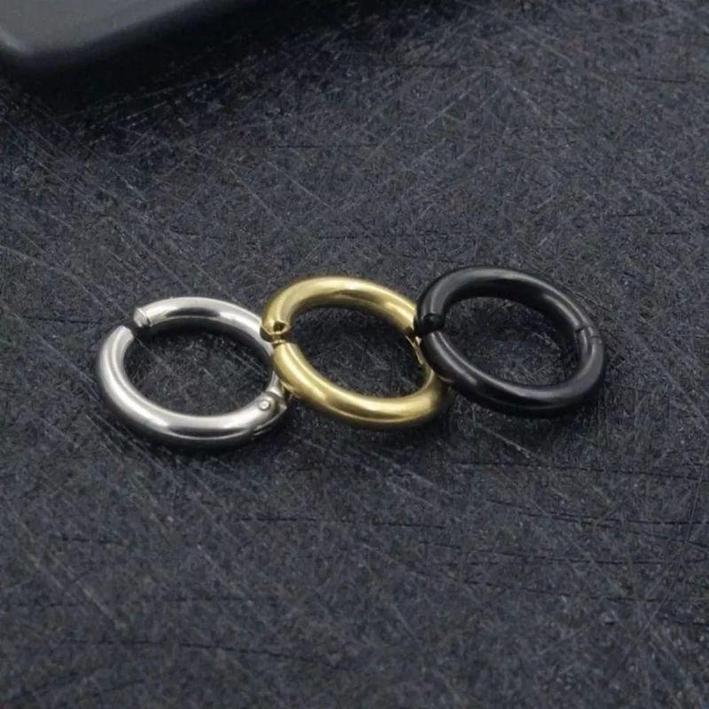 Anting jepit tanpa tindik model hoop style k-pop Silver Titanium 4
