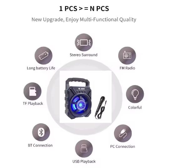 E EN Speaker Bluetooth Karaoke Mic | Speaker Super Bass MP3 Usb Radio FM | COD A9 7 E EN Speaker Bluetooth Karaoke Mic | Speaker Super Bass MP3 Usb Radio FM | COD A9 7