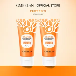 GMEELAN 2PCS Wajah Exfoliating Gel Scrub Exfoliasi Blood Orange 50g Perontok Daki Mencerahkan Facial Perawatan Melembutkan Berminyak