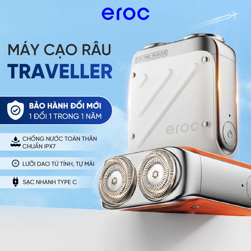 Máy cạo râu EROC TRAVELLER MINI KKXZ021 (nhiều màu) - Chuyên Gia Cạo Râu Mini, Chống nước IPX7, Lưỡi dao tự mài, Sạc nhanh Type-C
