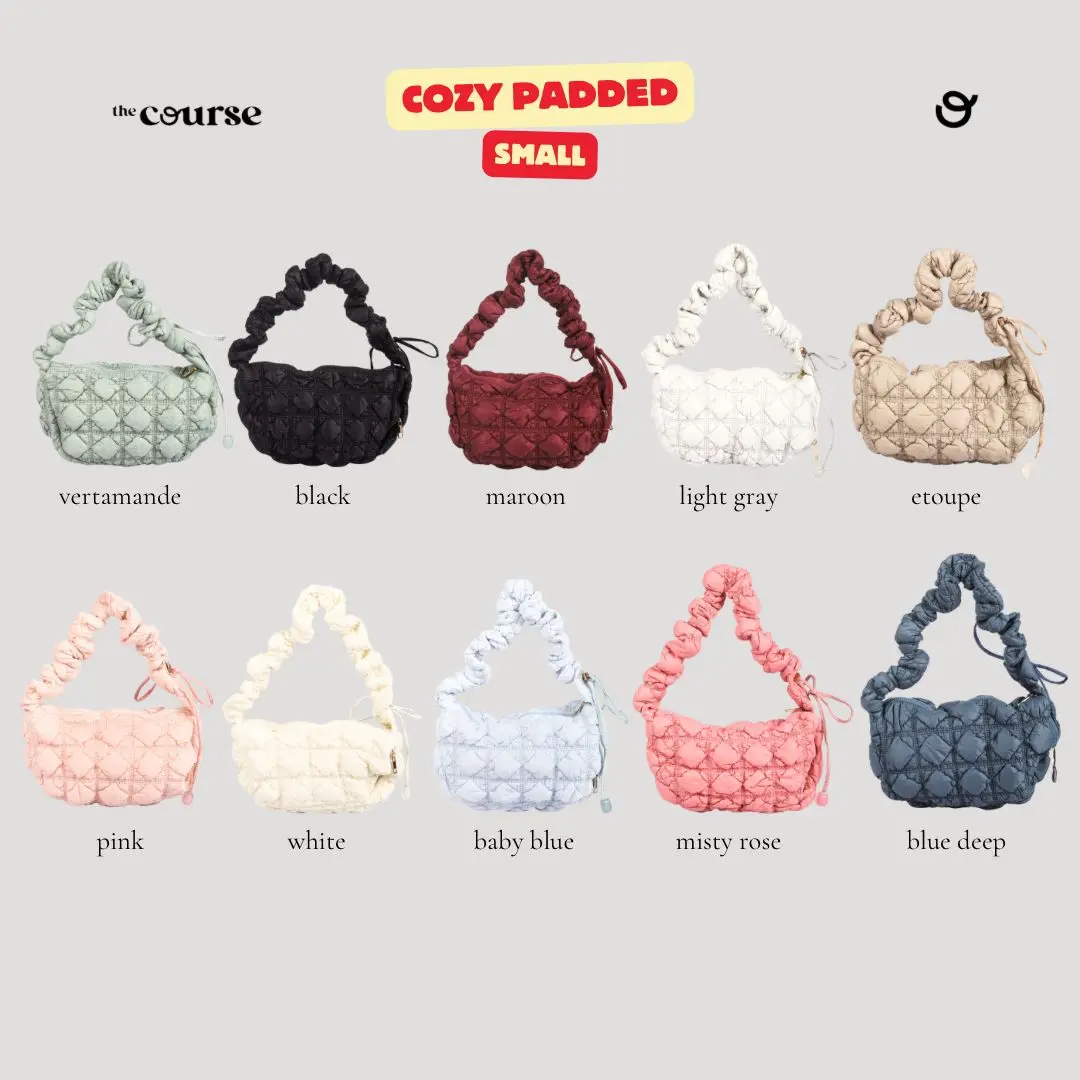 TheCOURSE – [SMALL] Cozy Padded Nylon Bag | Tas Bahu Kecil | Tas Konser Mini | Puffy Bag Lucu Aesthetic