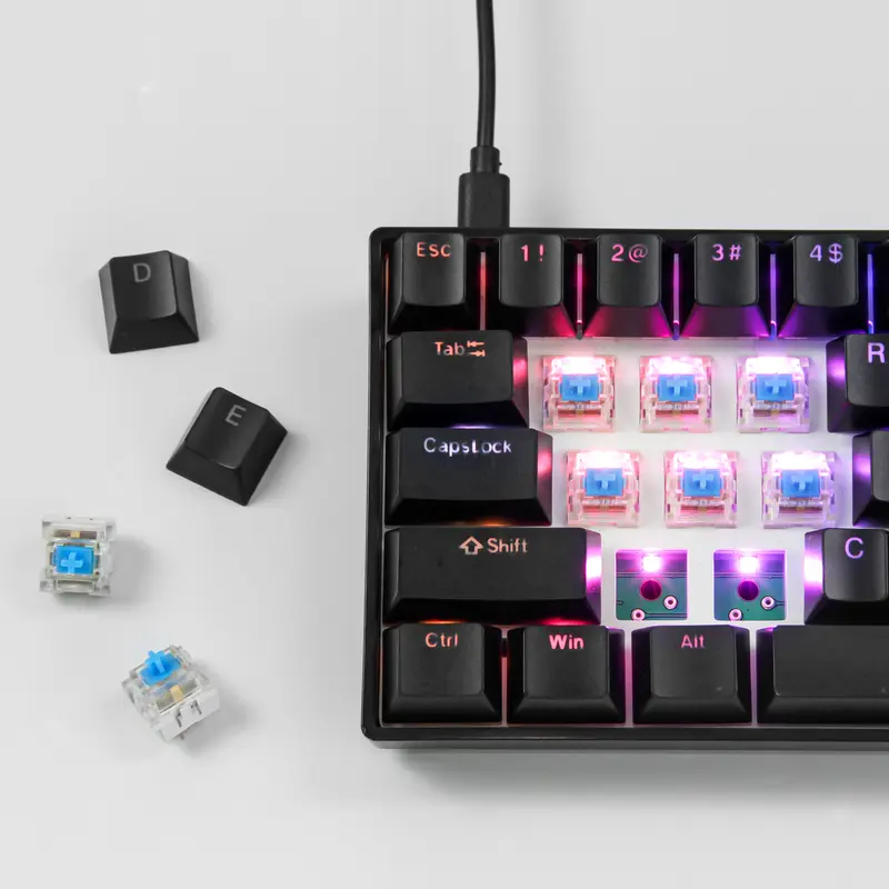 ZIFRIEND TK68 RGB Backlit Mechanical Keyboard Custom Gasket PBT Keycaps Hot Swappable Blue Red Brown Paragraph Switches Gaming Keyboard 4