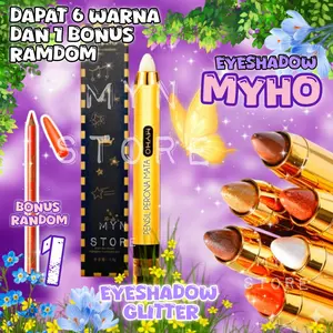 { MYHO EYESHADOW 6 WARNA BONUS 1 } Pulas warna mata cantik , cocok untuk makeup douyin I EYESHADOW GLITTER