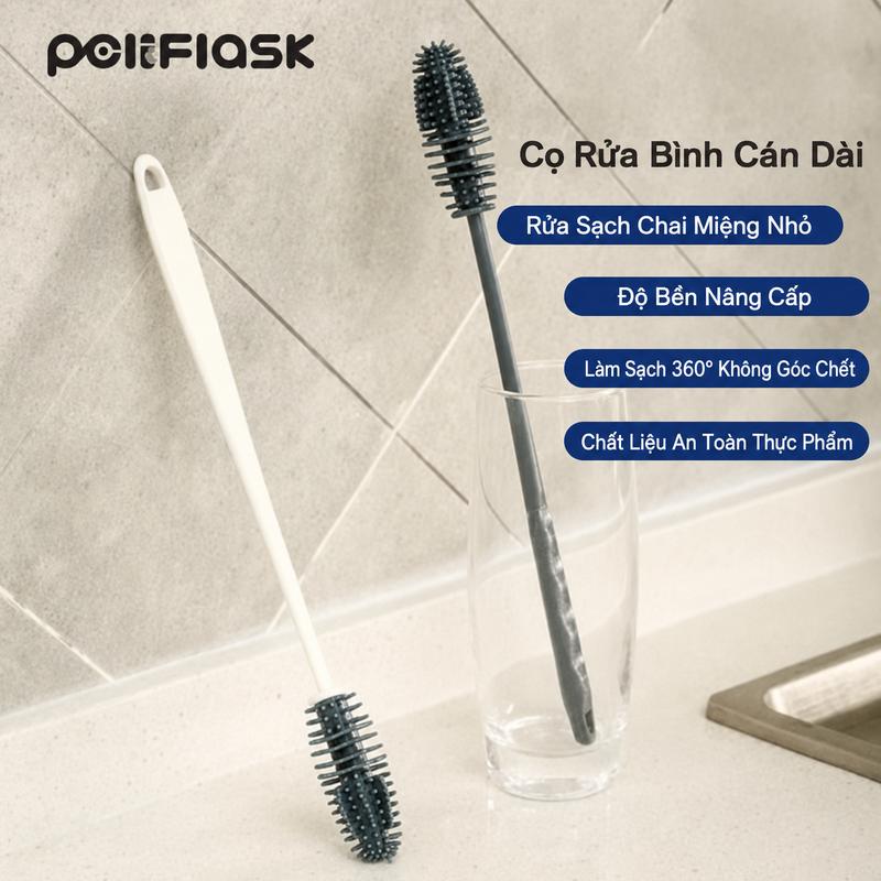 Pelise x Peliflask Cọ Vệ Sinh Ống Hút Cán Dài 9 Inch Mềm Dẻo Làm Sạch 360° Cho…
