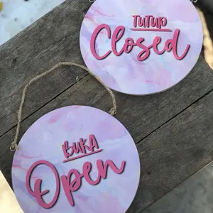 Rubby - Hiasan pintu toko Open close / Papan Buka Tutup Toko