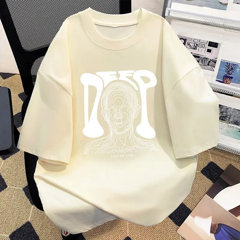 【100% Katun 20s】Daybreak fashion T-shirt Baju Kaos Oversize Cowok Putih Lengan Pendek Dewasa Distro Keren Premium Korean Style Round Neck N0060 Portrait print Pria Oblong Polos Hitam Combed Atasan Simple Fit 3