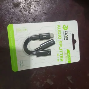 DAP Kabel Audio Splitter Type C Conversion Head 2 in 1 Adapter Original by DAP Accessories Gold- DAP Metal Earphone D-AU16 - converter Headphone Headset- Garansi 1 Tahun