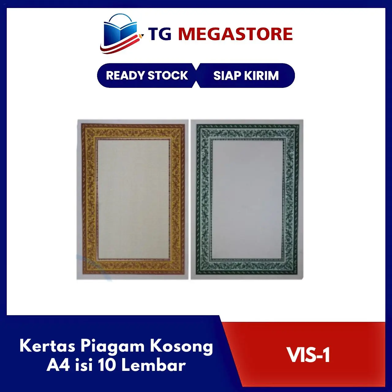 Kertas Piagam Vis-1 Kosong A4 isi10 Lembar