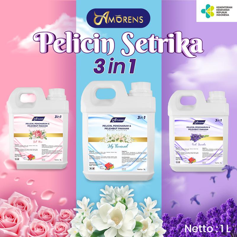 Amorens Pelicin Setrika Pakaian / Pafum Laundry & Pewangi Pakaian 1 liter 3 in 1 Wangi Tahan Lama [1000ml] 4