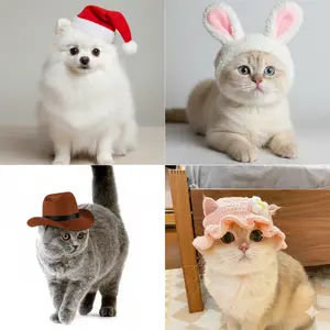 topi kucing/anjing bentuk beruang lucu,topi lucu untuk kucing dan anjing bentuk beruang Topi koboi kucing - Topi Kucing dan Anjing Lucu Aksesoris Hewan Motif Beruang -