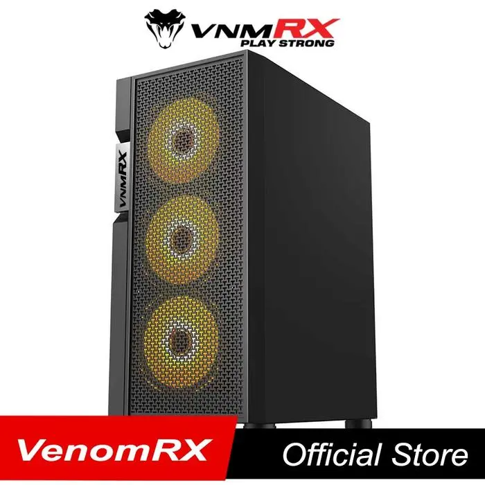VENOMRX CASING PC ARUNA BLACK MICRO ATX TEMPERED GLASS 4X120MM ARGB FAN
