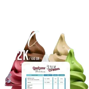 QUDYEW ICE CREAM POWDER 1KG Bubuk Es Krim Premix Import Taiwan Rasa Vanilla Matcha Chocolate Taro Strawberry Cheesecake Almond Butterscotch Coffee Mango Milk Tea Red Velvet Original Plain