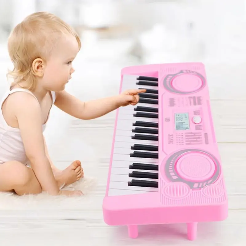Đồ Chơi Nhạc Cụ Ánh Sáng, 37 Phím, Đàn Piano Điện Tử Cho Trẻ Em, Học Âm Nhạc, Đồ Chơi Bàn Phím Đàn Piano Màu Hồng, Đàn Organ Điện Tử, Đồ Chơi Giáo Dục Sớm 1