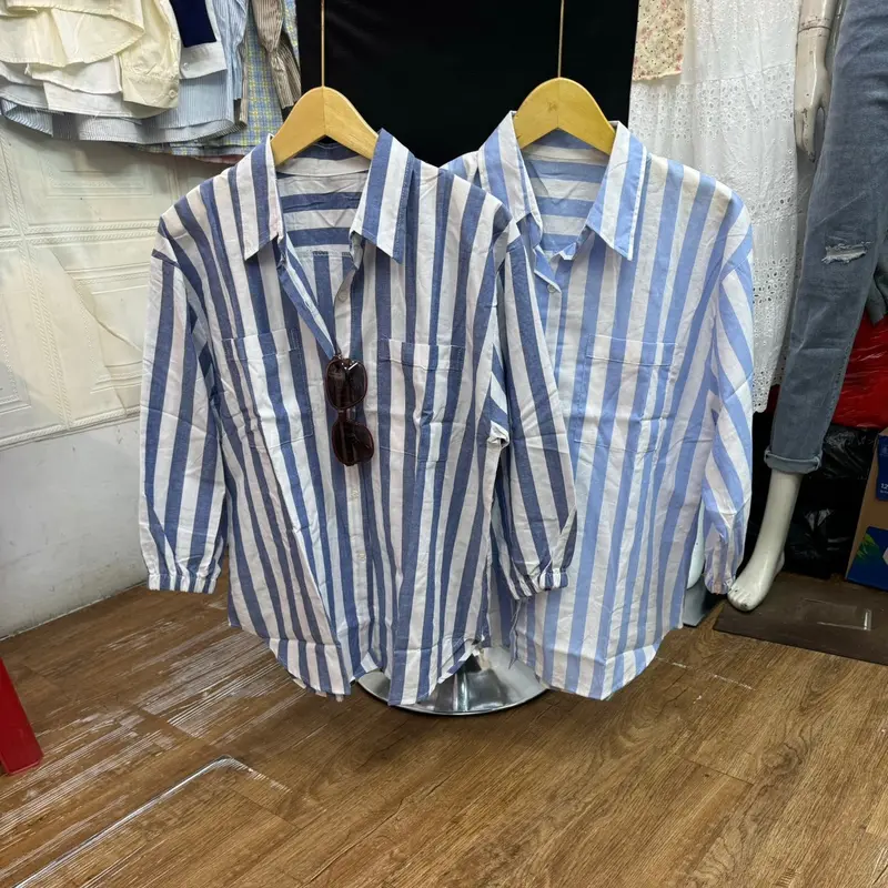 kemeja oversize salur ZR ( tangan karet ) 1