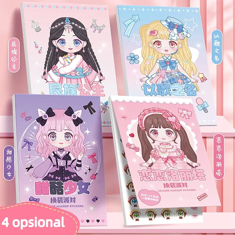 DIY Buku Stiker Change Makeup Keterampilan Dekorasi/ Buku Aktivitas/ Buku Stiker DIY