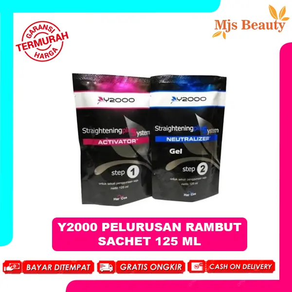 1 Pasang Y2000 Pelurusan Rambut Sachet 125 Ml (Step 1 Dan Step2) 1Pc