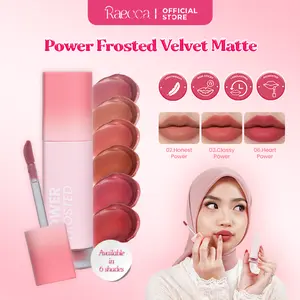 Raecca Power Frosted Velvet Matte - Rekomendasi Lip Velvet Waterproof Transferproof Tahan Lama Hingga 24 Jam