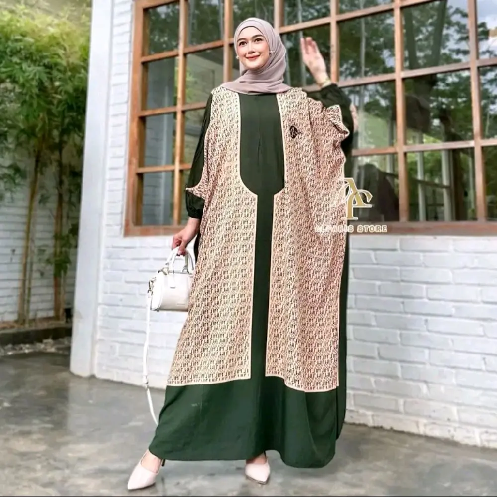 Kaftan Motif Jingga Rayon Tebal Jumbo Ld 180 cm