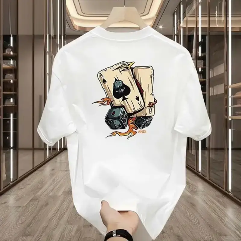 T-Shirt IMOK Bermotif Katun Murni Lengan Pendek Unisex Musim Panas Kaos Lembut Wanita Polos Tee Loose Baju Oversize Putih Cewek Spandex Distro Pria Dewasa Atasan Tulisan Couple Oblong 6